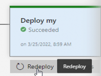 Deploy My Redeploy command display for Reducing ASP.NET Deployment Interruptions With Azure DevOps